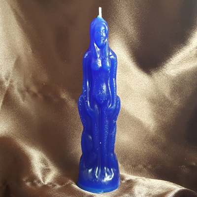Female Figural Candle (Blue) - Click Image to Close