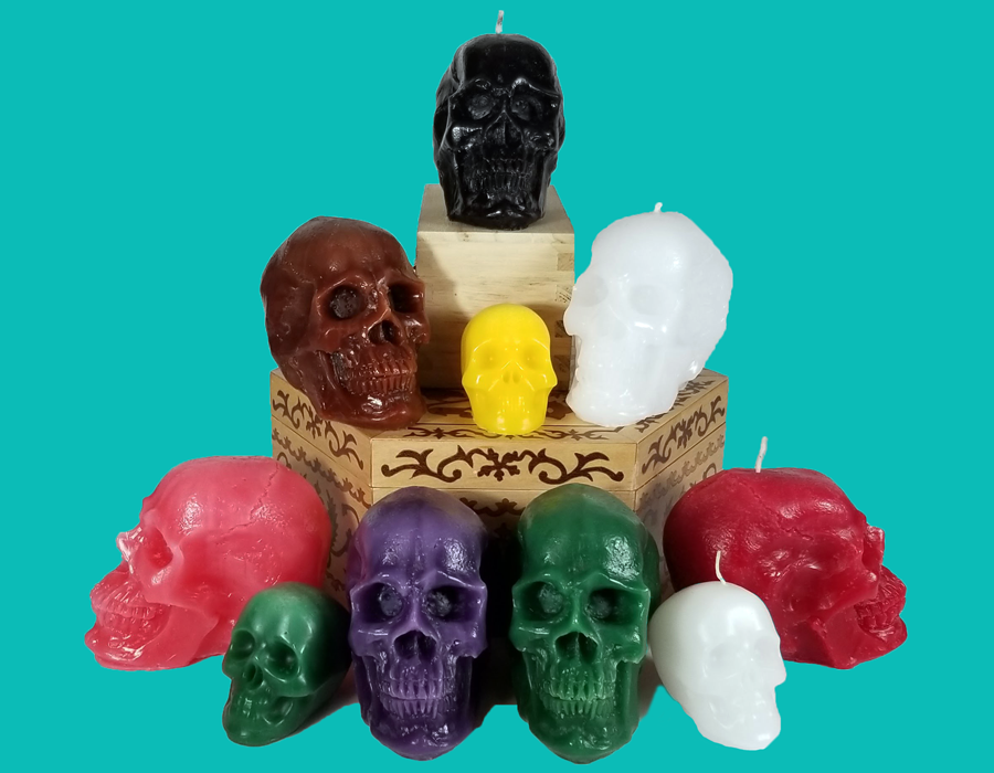 Large Skull Candle (3") - Click Image to Close