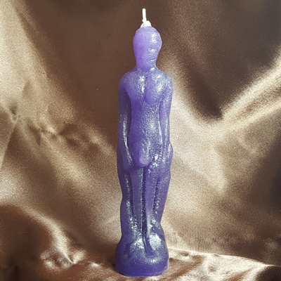 Male Figural Candle (Purple) - Click Image to Close