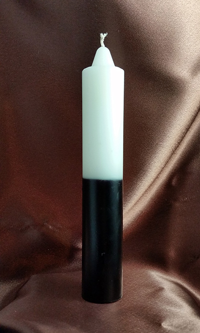 Black / White Double Action Hoodoo Rootwork Jumbo Candle