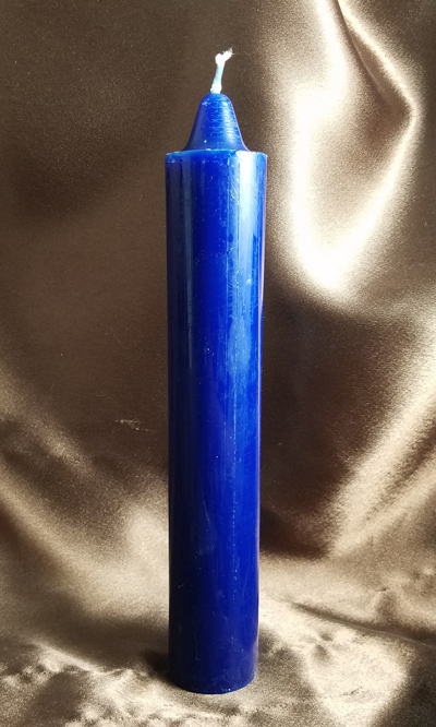 Blue Hoodoo Rootwork Jumbo Candle (9 inches) - Click Image to Close