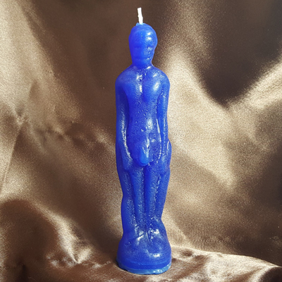 Male Figural Candle (Blue) - Click Image to Close