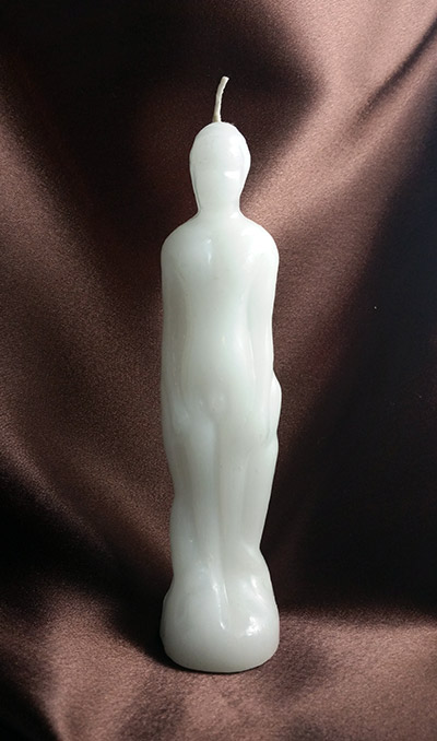 Male Figural Candle (white) - Click Image to Close