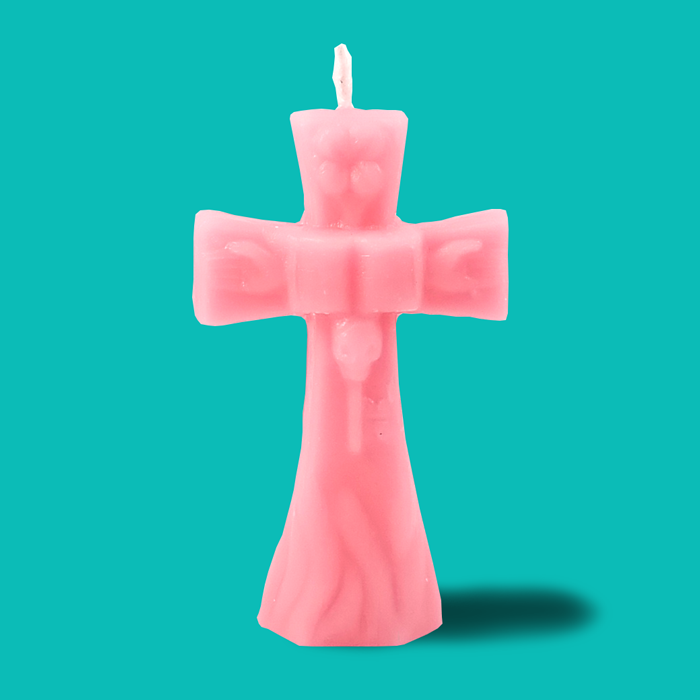 Pink Cross Hoodoo Rootwork Candle